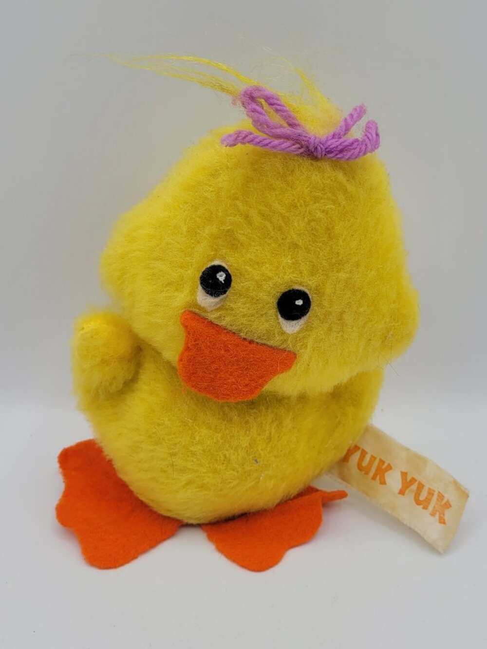 1975 Russ Berrie Yuk Yuk Duck Felt Eyes 7in Plush